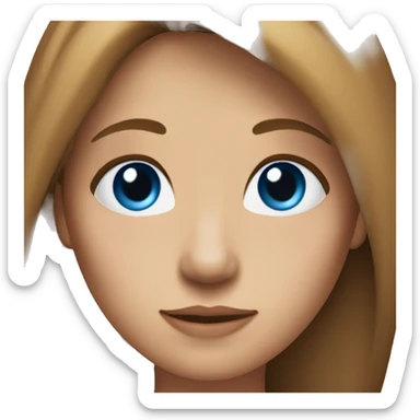 woman age 38 with long brown hair, blue eyes, and fair kin sticker