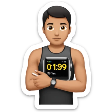 man with sport Watch sticker