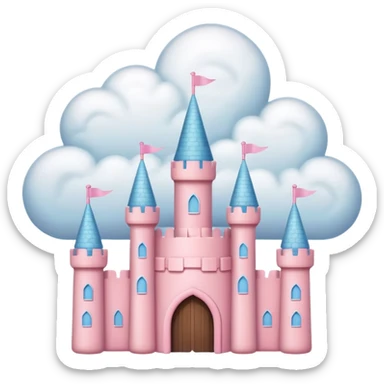 cloud pink castle sticker