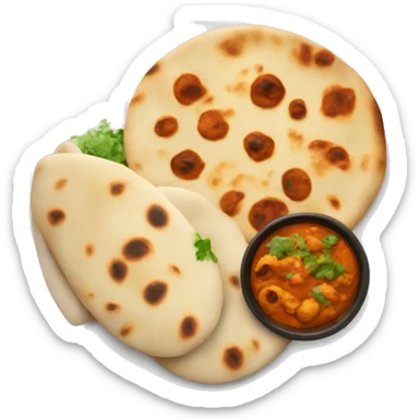 indian food with naan on a plate sticker