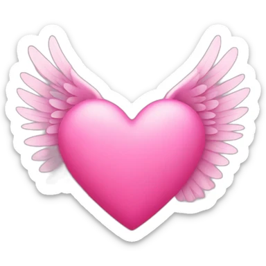 Pink heart with wings sticker