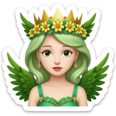 Queen of flowers – Floral crown, green wings
























 sticker