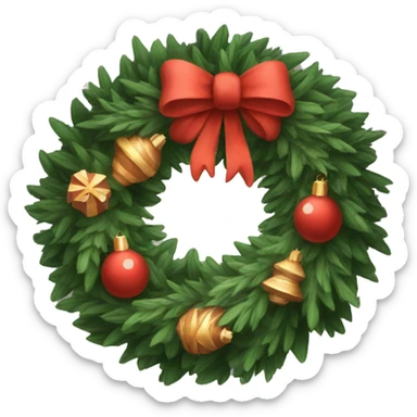 Cozy Christmas Wreath Traditional Nostalgic Aesthetic  sticker