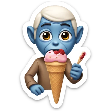 Et eat ice cream  sticker