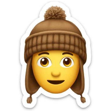 brown winter hat sticker