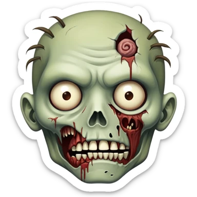 rosto de zumbi com minha cara sticker