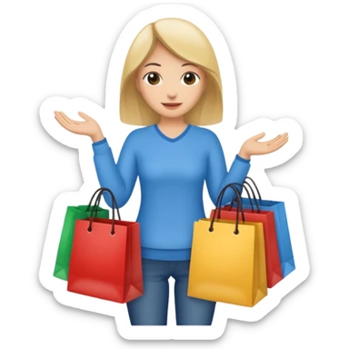 woman holding shopping bags sticker