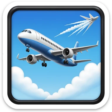 airplane departure black sticker