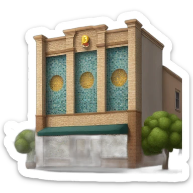 Exterior of a bar with a mosaic of tiles for the sign that spell out the words “The Mosaic” large on the facade sticker