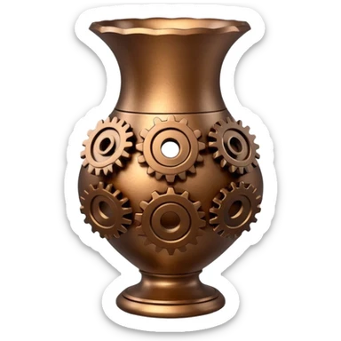 vase and cogs sticker