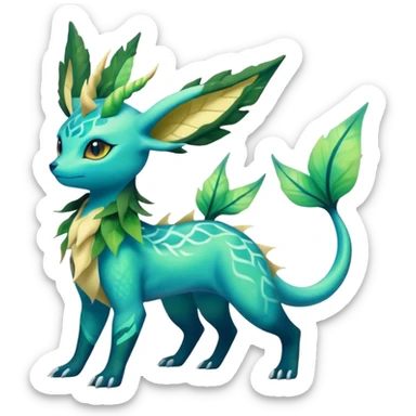 Salandit-Leafeon-Vaporeon-hybrid-fusion (full body) sticker
