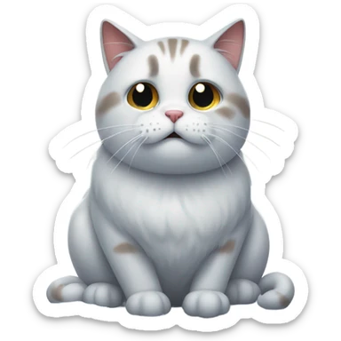sad cat cold in the snow sticker