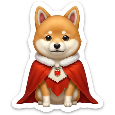 Shiba Dog in demon red collar cloak sticker