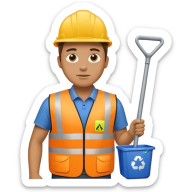 Waste Management, safety vest, trash picker sticker