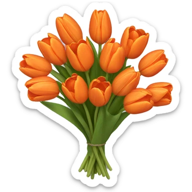 orange tulip bouquet  sticker