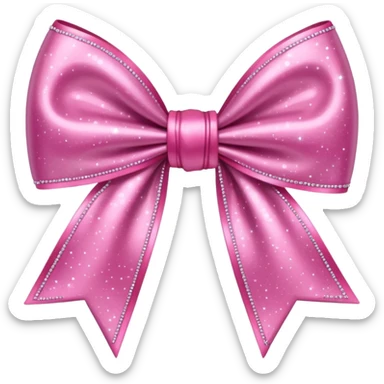 pink sparkling bow sticker