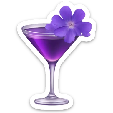 Cocktail with purple flowers sticker