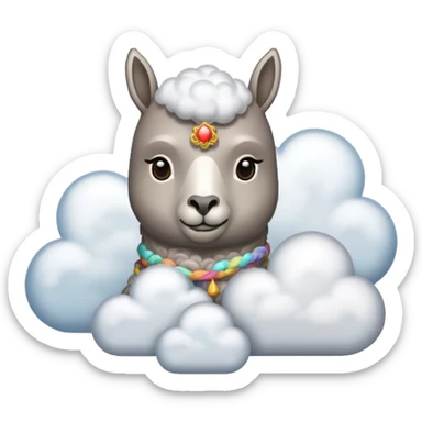 cloud patterned lama sticker