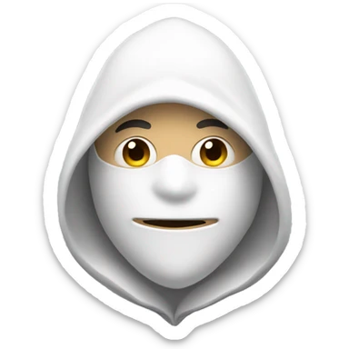 guy in white mask with pointy hood sticker