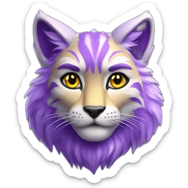 purple yellow lynx furry sticker