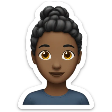 black girl with two low pigtails sticker