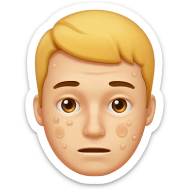 man with lots of acne face sticker