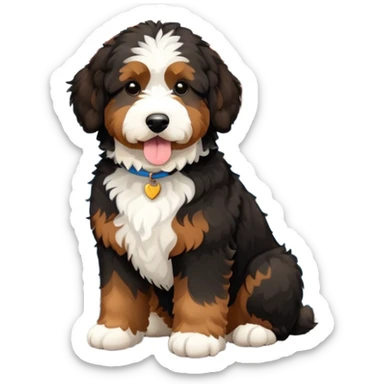 Bernedoodle by the Golden Gate Bridge  sticker