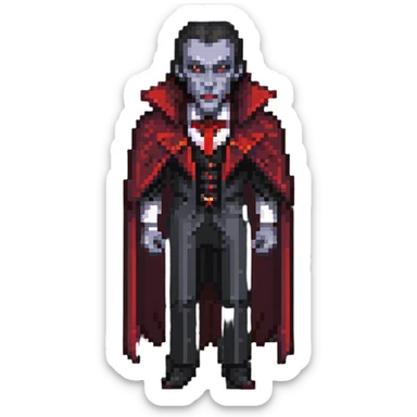 Classic Dracula vampire with widow's peak sticker