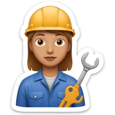 person using wrench or tool sticker