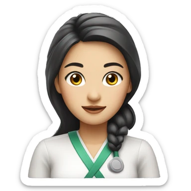 Beautiful Asian barista girl sticker