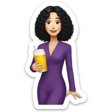 Cher avec boisson sticker