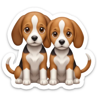 Two beagle sisters sticker