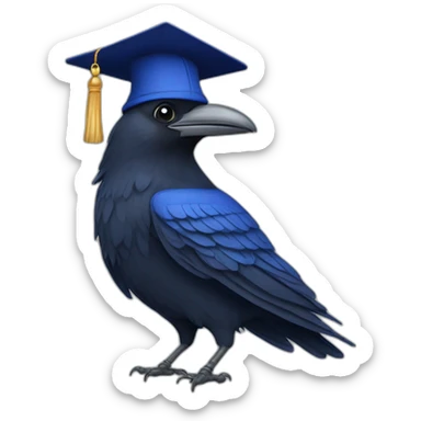 Blue Crow with alumni hat and mantle sticker