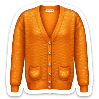 Orange glitter cardigan sticker