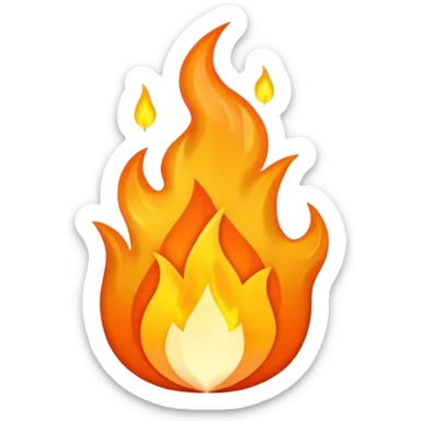 an o with a flame on top sticker