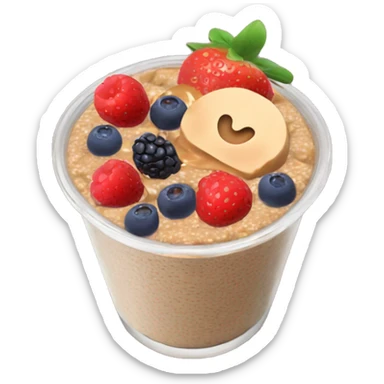 Yummy chia pudding with peanut butter and fruits sticker