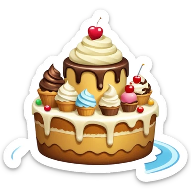 dessert flying island sticker