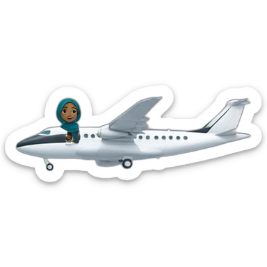 Hijab black girl pilote un avion sticker