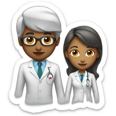 Young Neurologist and gynecologist in love sticker
