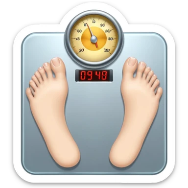 feet on digital scales sticker