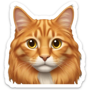 Long hair orange cat sticker