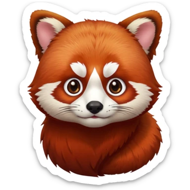 A red panda with serious eyes and a furrowed brow. sticker