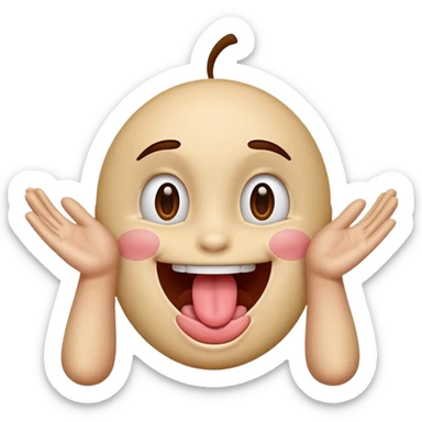 tongue out with hands to the side emoji sticker