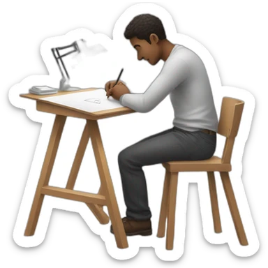 A person drawing on his drawing table  sticker