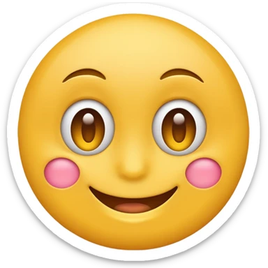Emoji, yellow round smirking face sticker