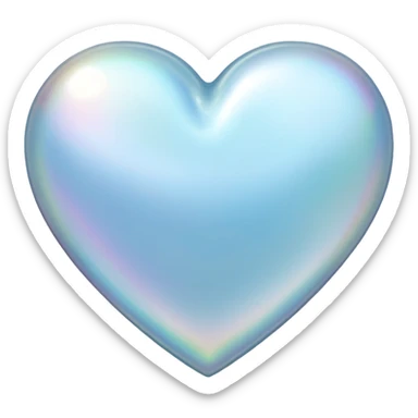 Pale blue mother-of-pearl heart sticker