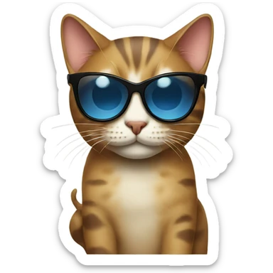 Cat with sunglasses sticker