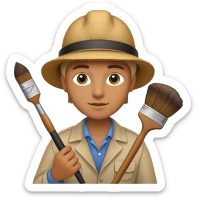 Archaeologist with brush sticker