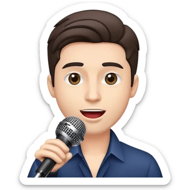 male singer with microphone performing on stage sticker