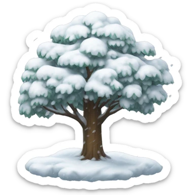 Aesthetic tree with snow sticker